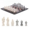Шахматы настольные "Средневековье" 40х40 см камень лемезит змеевик