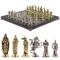 Шахматы подарочные "Рыцари крестоносцы" доска 44х44 см из камня змеевик