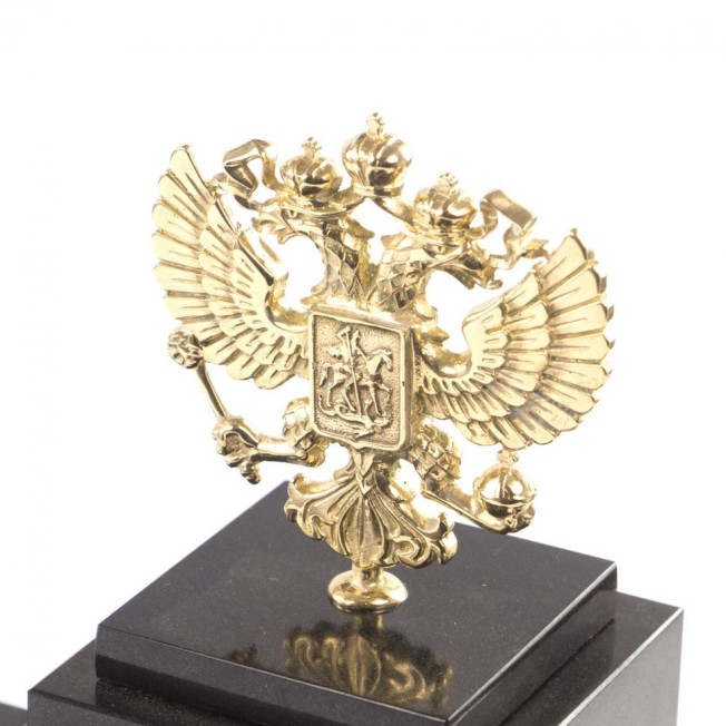 Письменный набор из малахита "Гербовый"