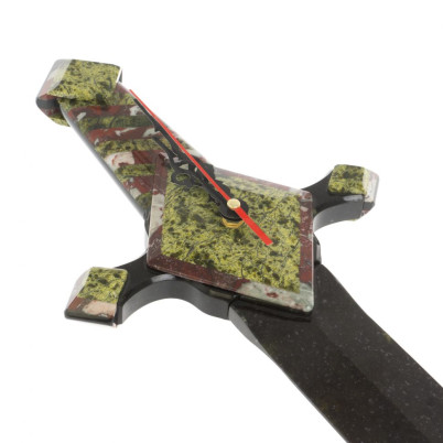 Часы настенные &quot;Меч&quot; из креноида и змеевика 77х20х4,5 см