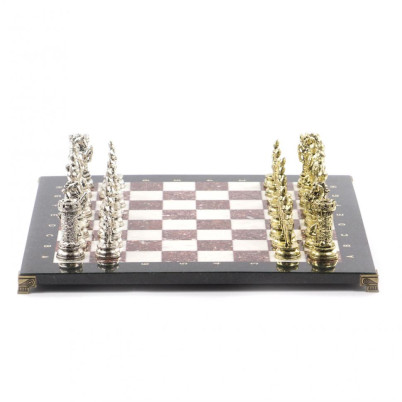 Сувенирные шахматы &quot;Средневековые рыцари&quot; доска 44х44 см мрамор лемезит