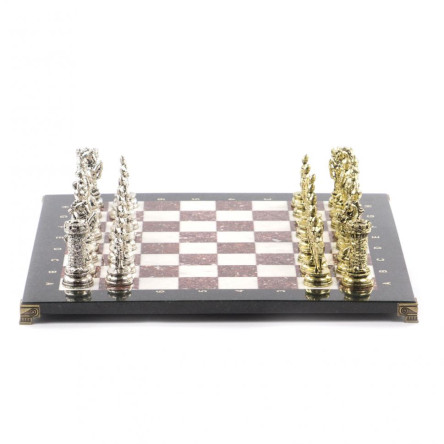 Сувенирные шахматы "Средневековые рыцари" доска 44х44 см мрамор лемезит