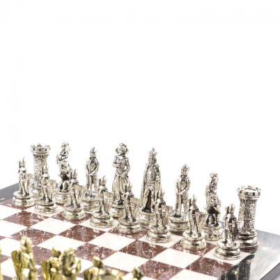 Сувенирные шахматы &quot;Средневековые рыцари&quot; доска 44х44 см мрамор лемезит