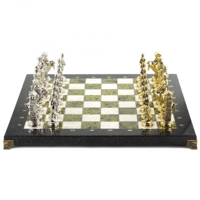 Шахматы настольные &quot;Великая Отечественная война&quot; доска 44х44 см мрамор змеевик