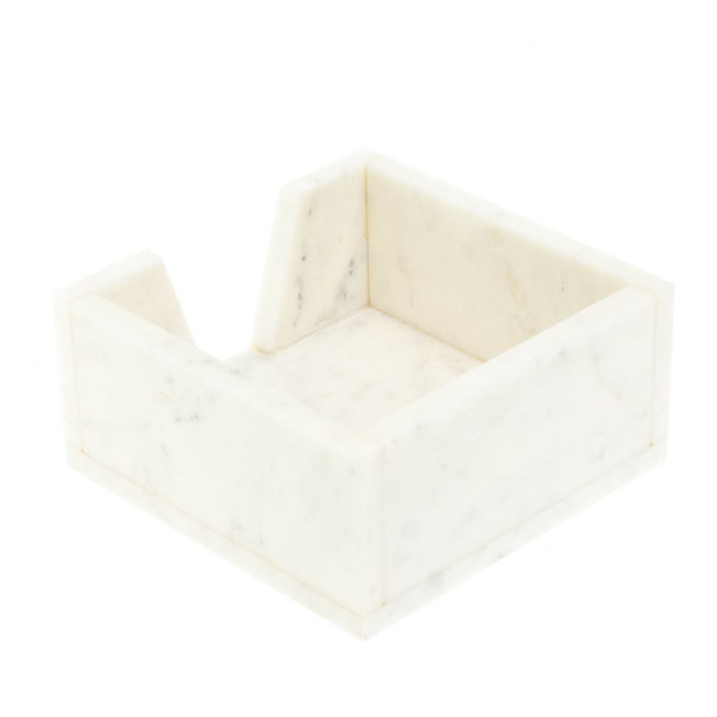 Лоток для бумаг "Кубарик" из белого мрамора 11х11х5 см