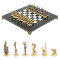 Шахматы "Итальянская война" фигуры бронза доска 28х28 см из мрамора