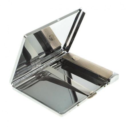 Портсигар на 10 сигарет с зажигалкой камень лабрадор