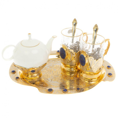 Набор чайный &quot;Лазурит&quot; в подарочной коробке Златоуст