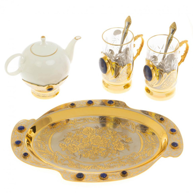 Набор чайный &quot;Лазурит&quot; в подарочной коробке Златоуст