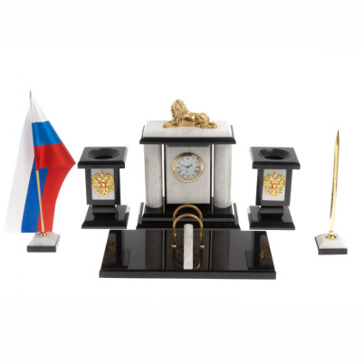 Настольный набор "Лев" из мрамора