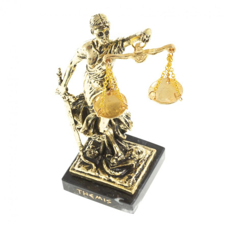 Статуэтка "Фемида богиня правосудия" на подставке из камня