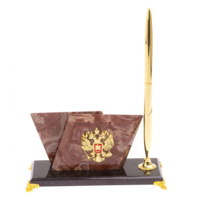 Визитница настольная &quot;Мини 2&quot; из лемезита на ножках