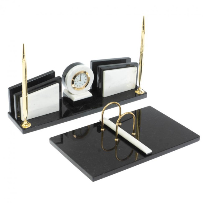 Письменный прибор "Фаворит" с календарницей камень мрамор