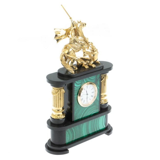 Часы "Георгий Победоносец" камень малахит