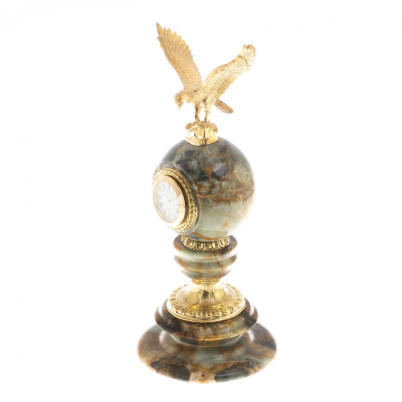 Настольные часы &quot;Орел&quot; камень офиокальцит