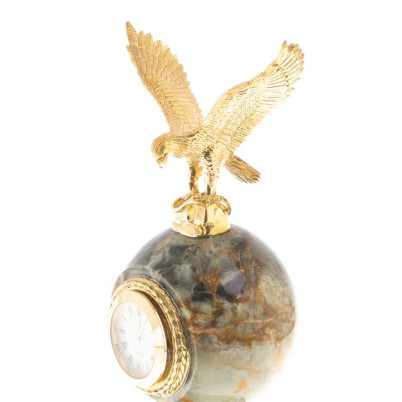 Настольные часы &quot;Орел&quot; камень офиокальцит