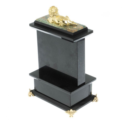 Часы &quot;Лев&quot; с ящиком камень березит 16х11х24 см