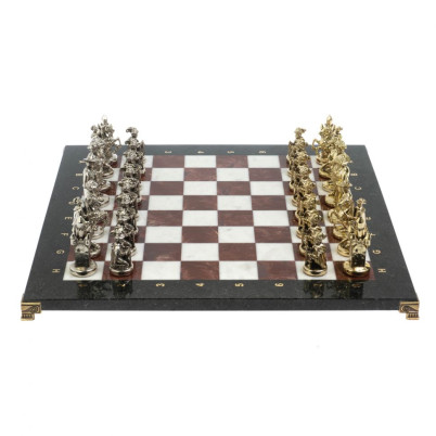 Шахматы &quot;Средневековье&quot; доска 44х44 см, мрамор лемезит