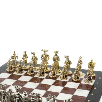 Шахматы &quot;Средневековье&quot; доска 44х44 см, мрамор лемезит