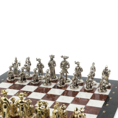 Шахматы &quot;Средневековье&quot; доска 44х44 см, мрамор лемезит