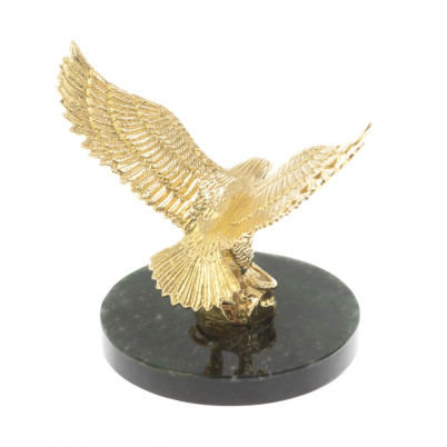 Бронзовая статуэтка &quot;Орел&quot; на нефрите и долерите 9х9х10 см