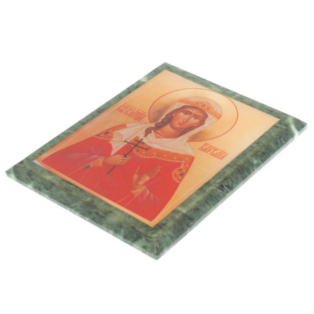 Икона настенная Святая Варвара из змеевика 14х18х1,2 см