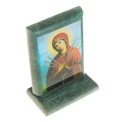 Икона &quot;Семистрельная&quot; змеевик 8х4х9,5 см