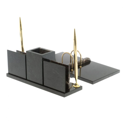 Настольный набор &quot;Офисный&quot; с гербом РФ из конгломерата