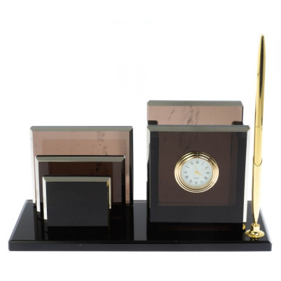 Письменный прибор &quot;Супер&quot; из черного обсидиана