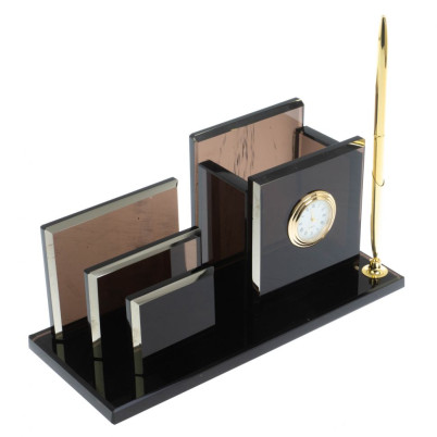 Письменный прибор &quot;Супер&quot; из черного обсидиана