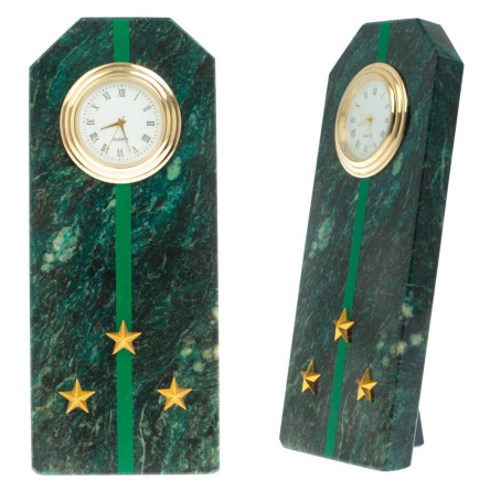 Часы-погон "Старший лейтенант прокуратуры РФ" камень змеевик