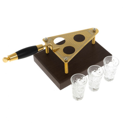 Водочный набор "Строительный мастерок" с тремя стопками Златоуст