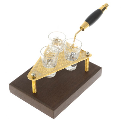 Водочный набор "Строительный мастерок" с тремя стопками Златоуст