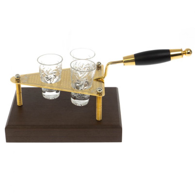 Водочный набор "Строительный мастерок" с тремя стопками Златоуст