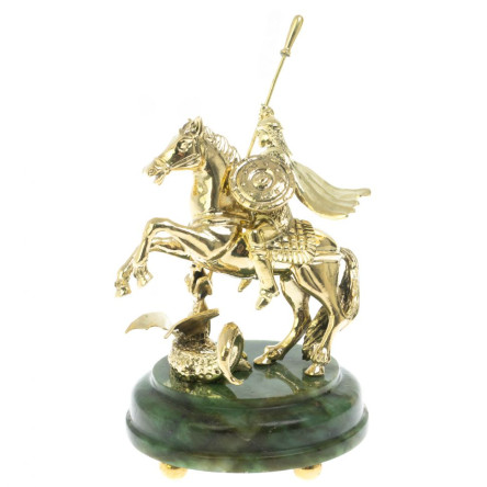 Бронзовая статуэтка "Георгий Победоносец" на нефрите
