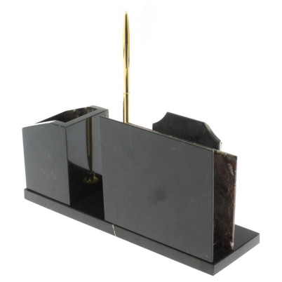 Настольная визитница &quot;Щит&quot; из конгломерата