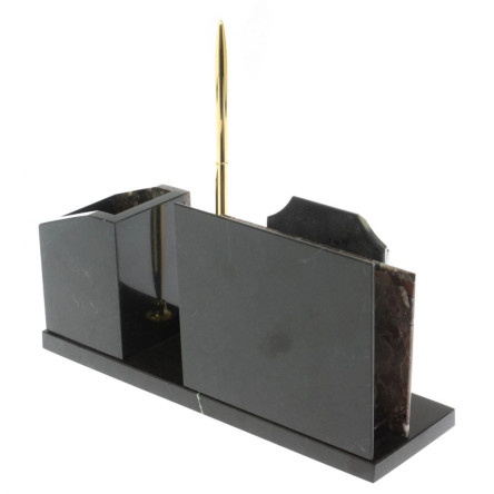 Настольная визитница "Щит" из конгломерата