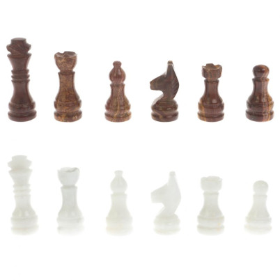 Каменные шахматы "Сувенирные" мрамор, оникс доска 20х20 см