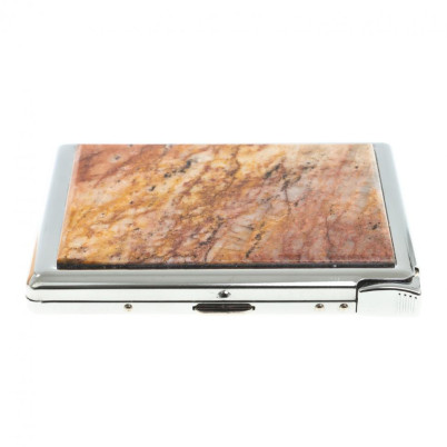 Портсигар на 10 сигарет с зажигалкой камень авантюрин