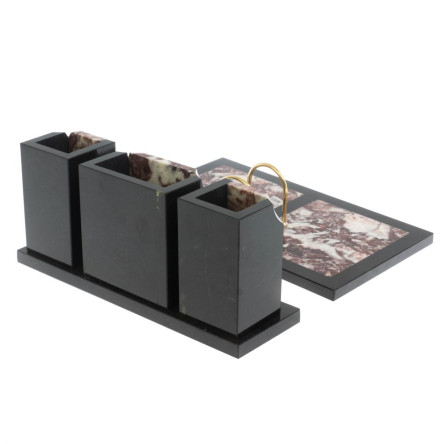 Настольный набор "Оптима" с часами из камня креноид