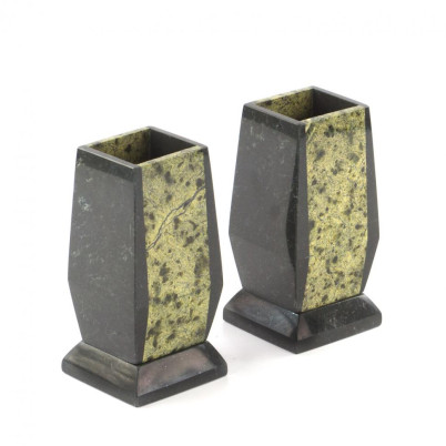 Письменный прибор "Куб" камень змеевик