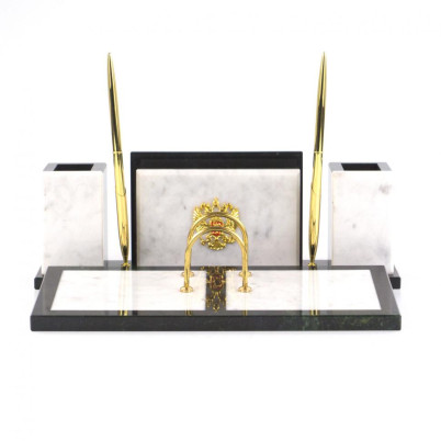 Настольный набор из мрамора &quot;Советник&quot; с гербом РФ