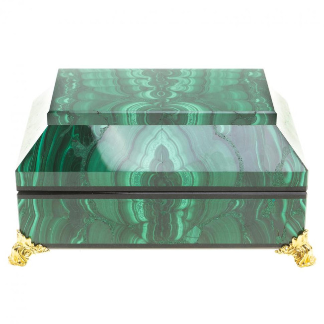 Ларец из малахита "Драгоценный" 14х9х7,5 см