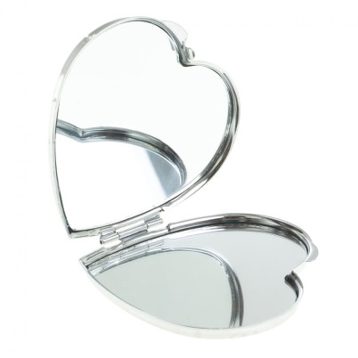 Зеркальце &quot;Сердце&quot; из змеевика с ящерицей цвет серебро