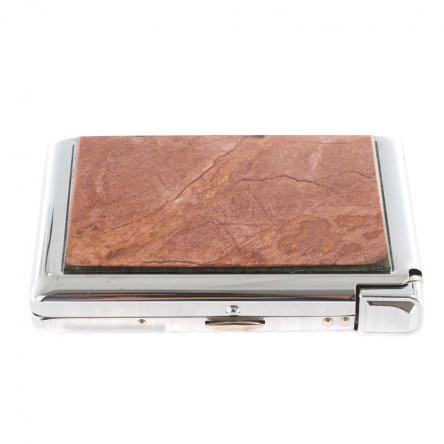 Портсигар на 20 сигарет с зажигалкой камень яшма