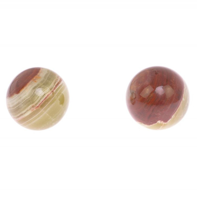 Шары для массажа 3,8 см 2 шт из зелено-коричневого оникса