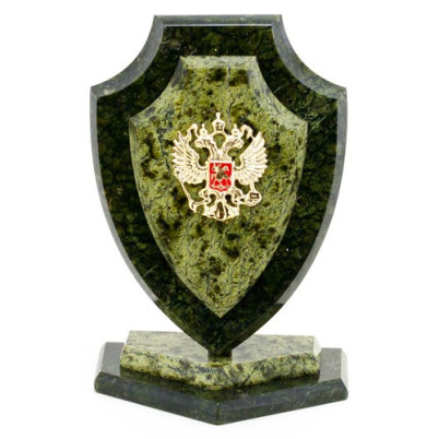 Сувенир &quot;Щит с гербом России&quot; камень змеевик 11х7х16 см