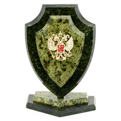 Сувенир &quot;Щит с гербом России&quot; камень змеевик 11х7х16 см