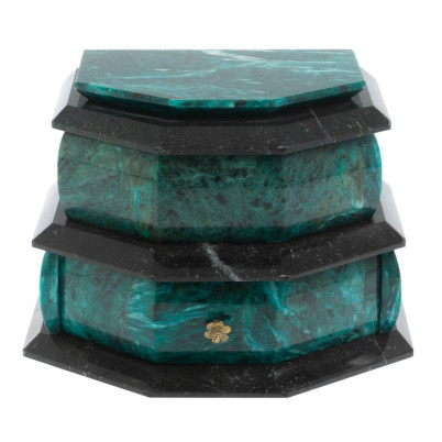 Ларец для украшений камень змеевик 19х13х13,5 см