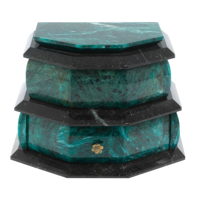 Ларец для украшений камень змеевик 19х13х13,5 см